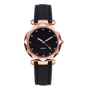 Ouvrir l&#39;image dans le diaporama, Romantic Starry Sky Wrist Watch Leather Rhinestone Designer Ladies Clock Simple Dress Gfit  Montre
