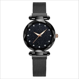 Ouvrir l&#39;image dans le diaporama, Elegant Magnet Buckle Vibrato Purple Ladies Wristwatch Starry Sky Roman Numeral Gift Clock
